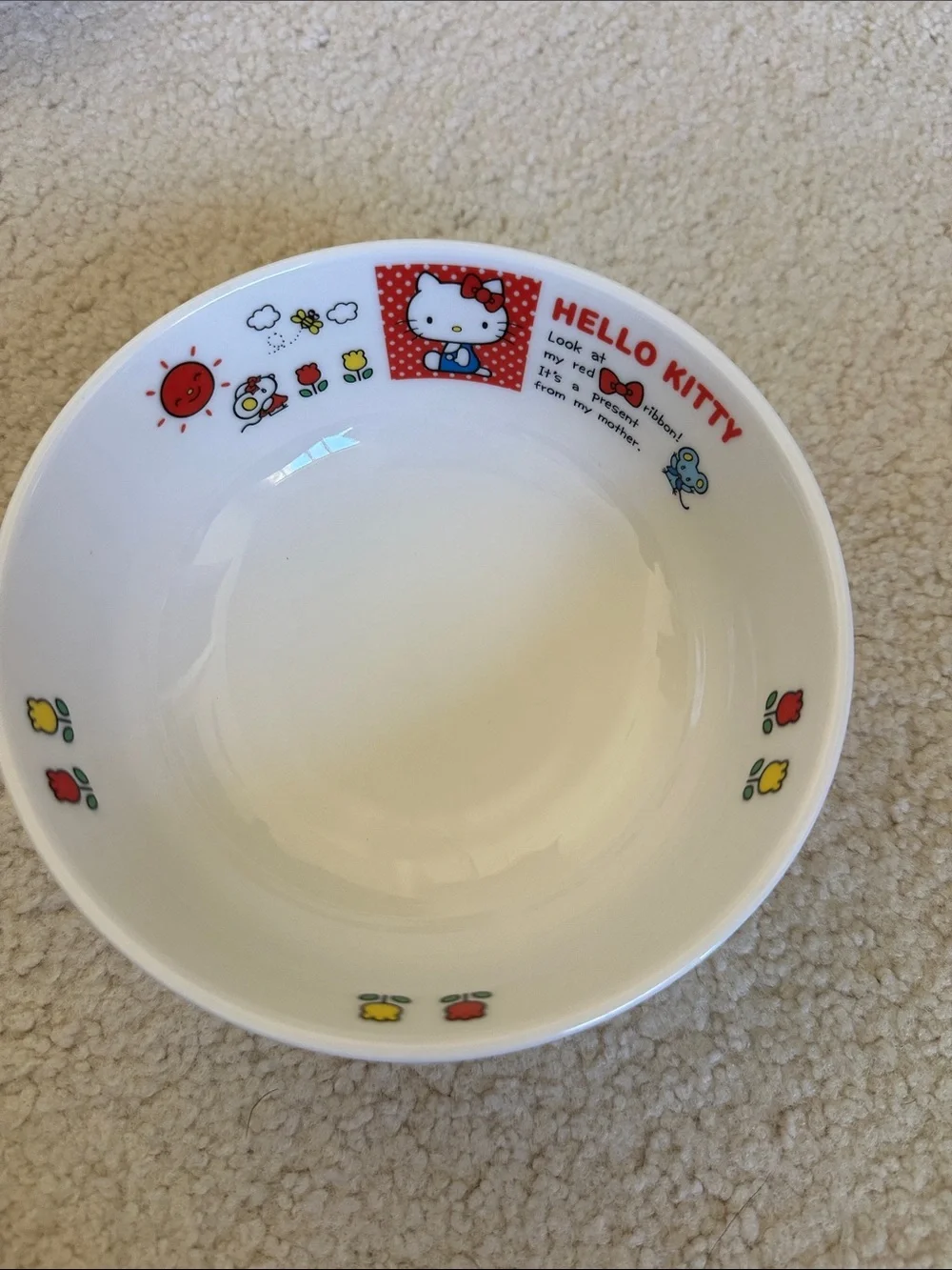 Hello Kitty Kids Red Ceramic Bowl and Mug Set